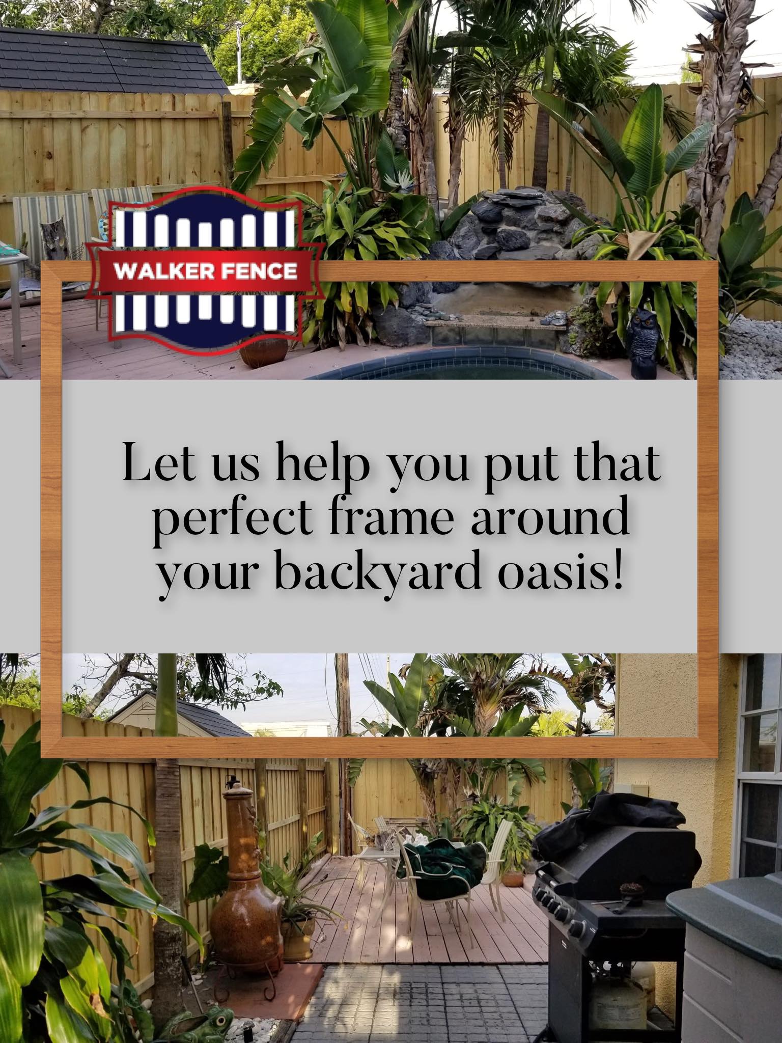 Custom fence built by Walker Fence in New Port Richey, FL