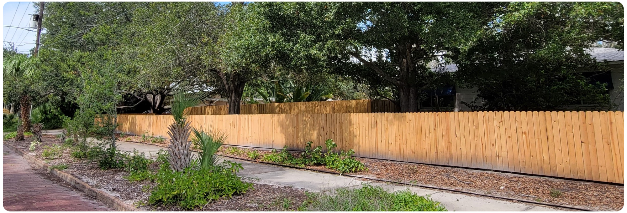 4 foot wood stockade fence providing basic privacy