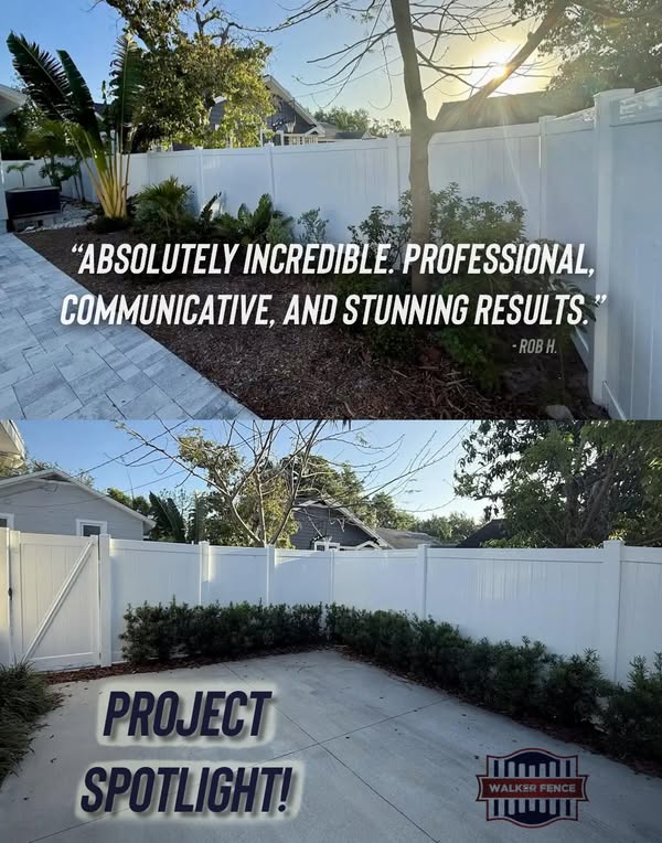 Customer testimonial fence photo in Tampa Bay