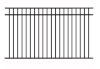 stock picture of 4ft high black aluminum fence panel