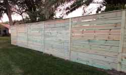 stock picture of 6ft high Custom Horizontal wood privacy fence panel