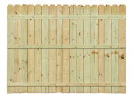stock picture of 6ft high Stockade wood privacy fence panel
